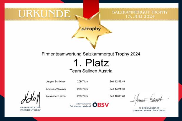 Urkunde Business Trophy powered by ÖBSV